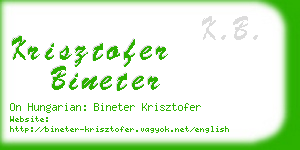 krisztofer bineter business card